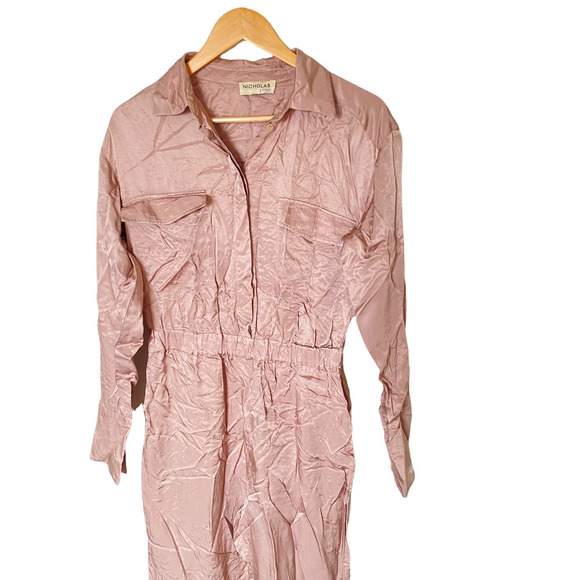 Nicholas Emma Jumpsuit  Satin Long Sleeve Size 0 - Picture 6 of 10